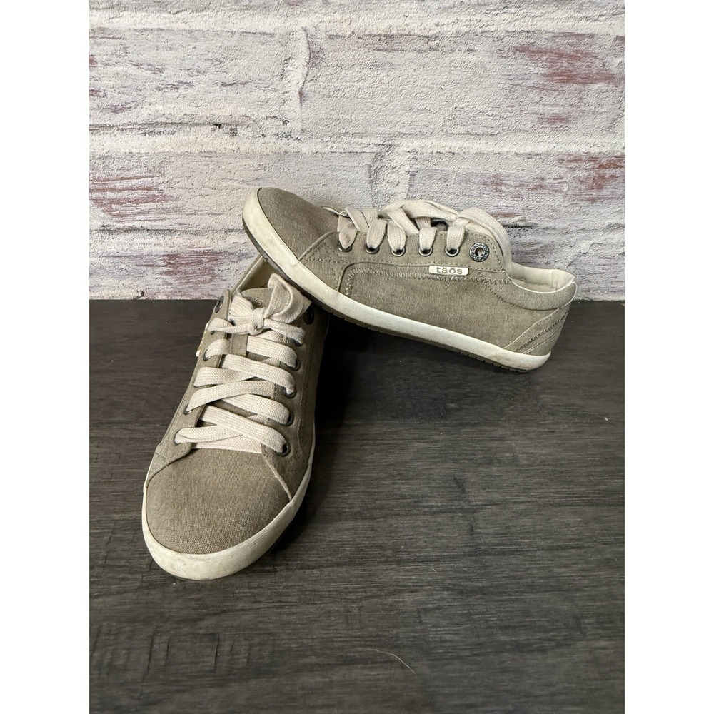 TAOS Star Canvas Sneakers Women's US 7.5 EU 38 Tan Khaki Tennis Shoes